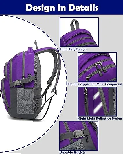 Hiking Bag With 4 Zipper Pockets